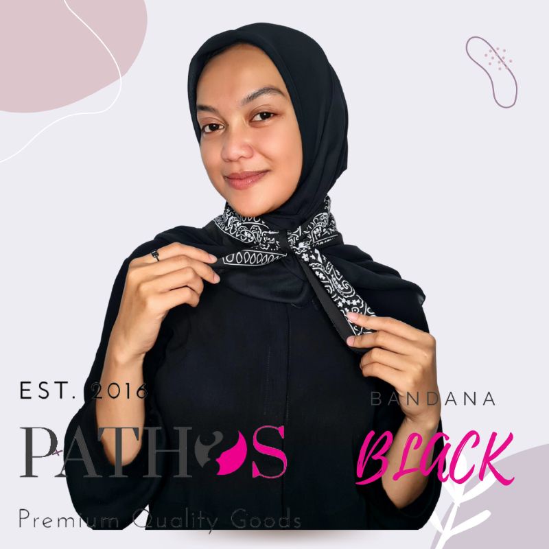 Pathos - Slayer Bandana Scraf Motif Paisley Pattern Retro Hitam