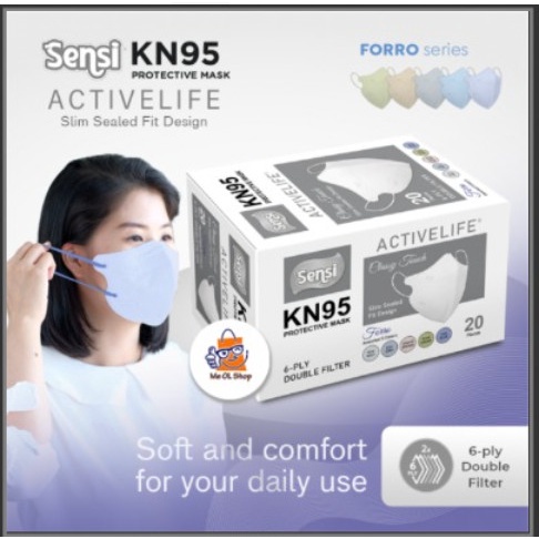 MASKER SENSI KN95 ACTIVE LIFE 6PLY MIXED WARNA SENSI KN95 MIXED COLOR - ULTRA WHITE