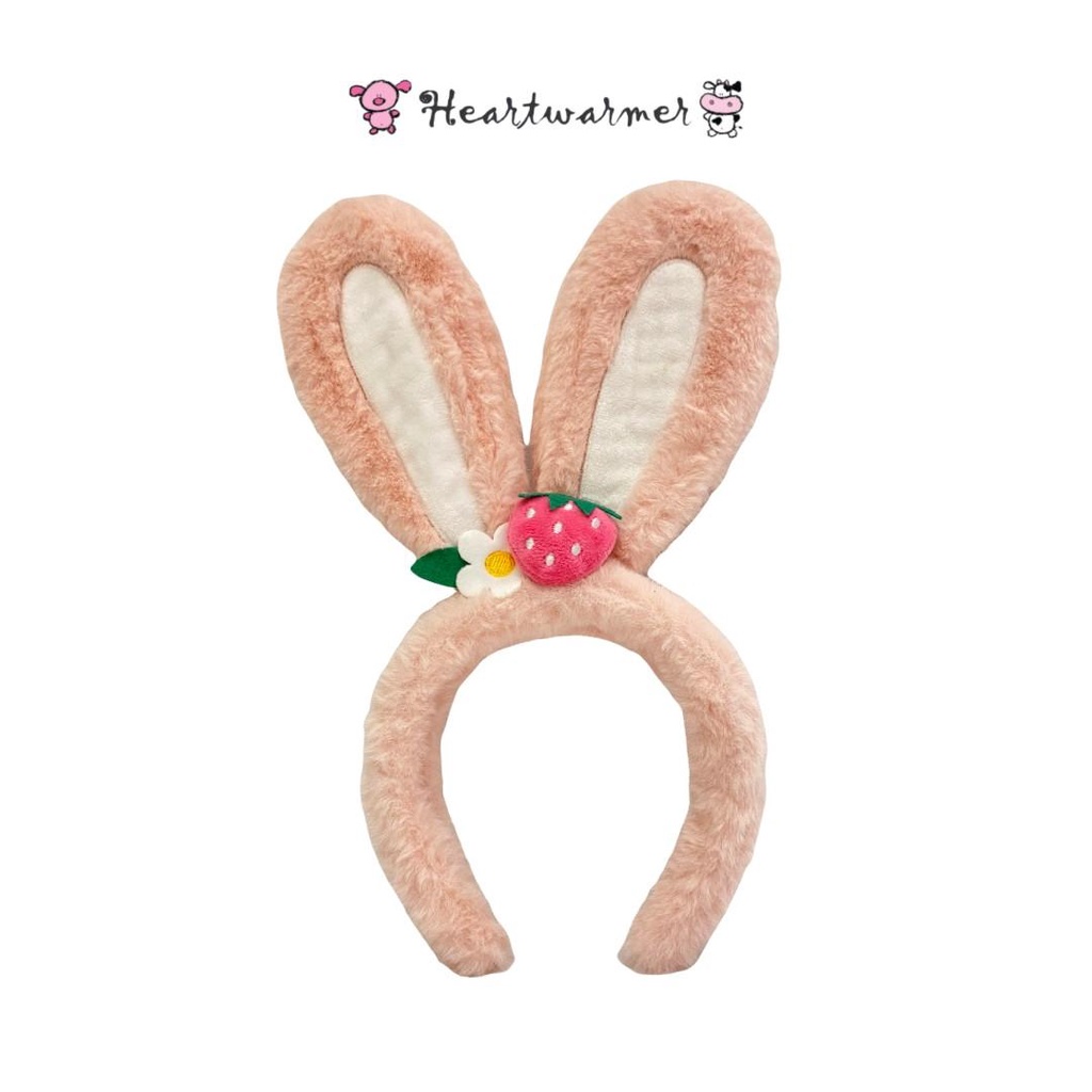 Bando Kelinci Jumbo Bulu Motif Buah Strawberry
