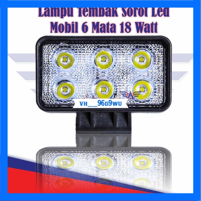 Lampu Tembak Sorot Led Mobil 6 Mata 18 Watt