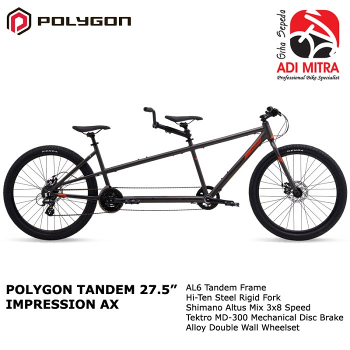 Polygon Impression AX [27.5 inch]  8 Speed Sepeda Tandem untuk 2 Orang