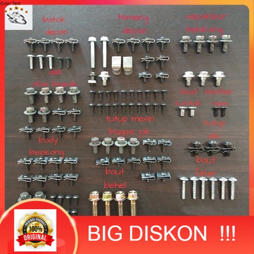 Full Set Baut Full Body Motor Honda Beat Fi Injeksi Lengkap