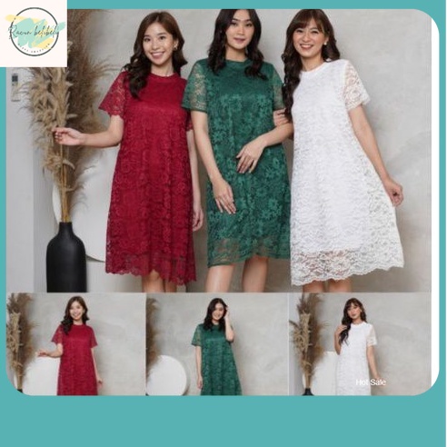 Dres Wanita Terkini / Mayestik Brukat Dress Wanita Pesta Party Kondangan Wanita Lengan Pendek