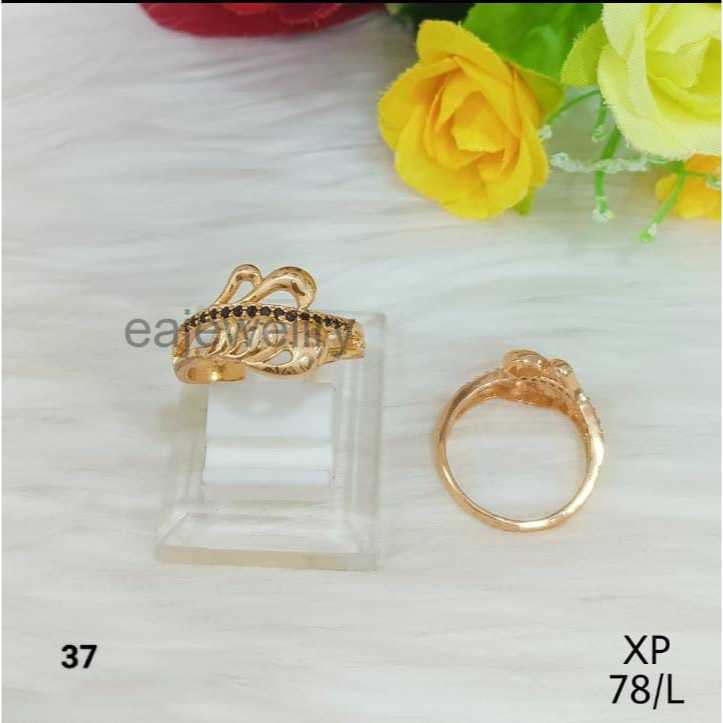 Cincin Asli 24 Karat Berlapis Emas All Size Wanita Cantik