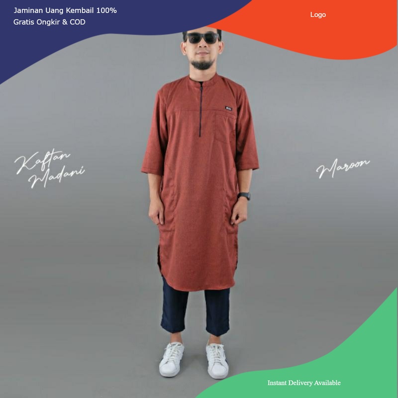 Baju Gamis Kurta Jumbo Oversize Kaftan Madani Brand Rosal