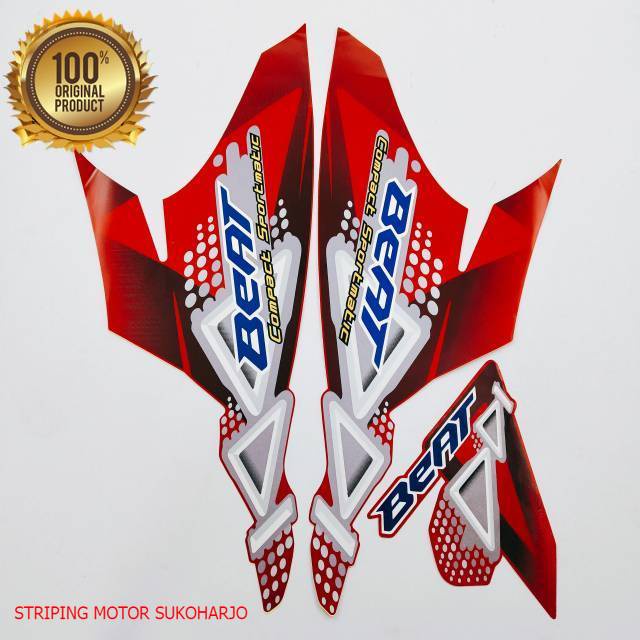 (ORI) striping honda beat karbu 2011 merah kualitas original