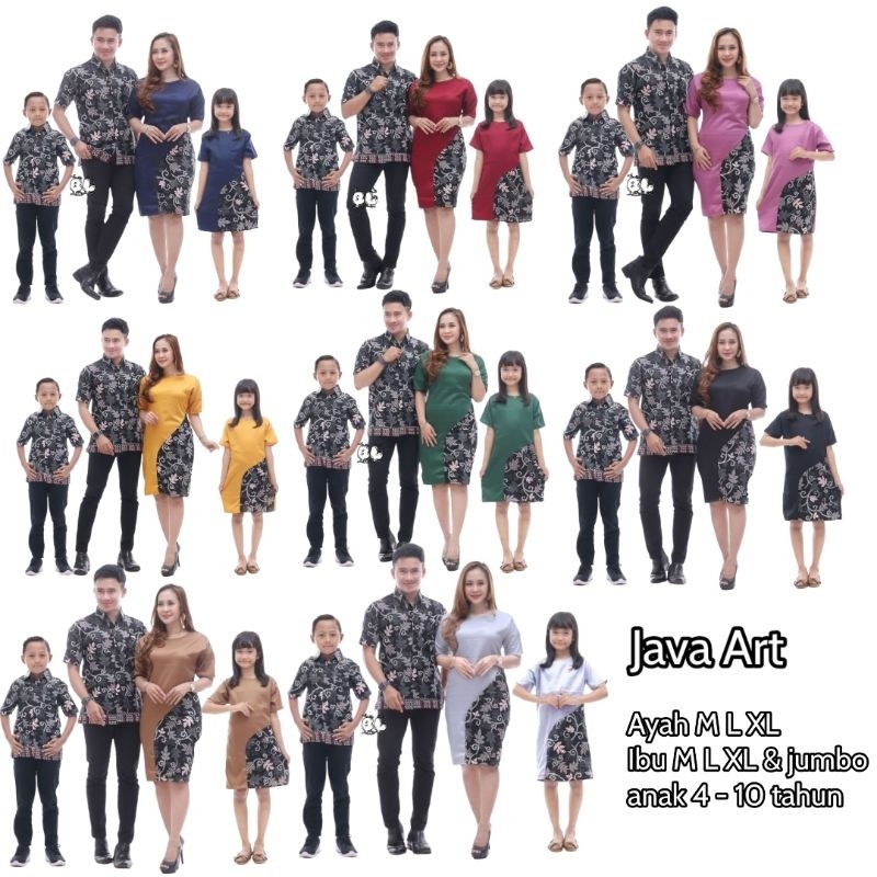 UNISEX KADO NATAL //JAVA ART - BAJU DRESS WANITA MODERN MODEL TERBARU MOTIF BATIK LENGAN PENDEK SELU