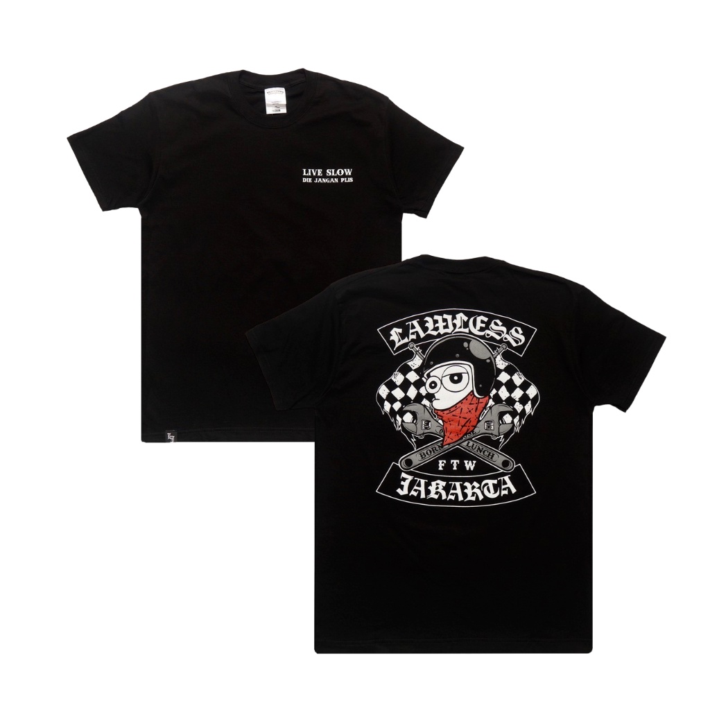 【COD】LAWLESS x THE POPO TSHIRT - BLACK Tidur pendek Fashion Hardworking T shirt TOP