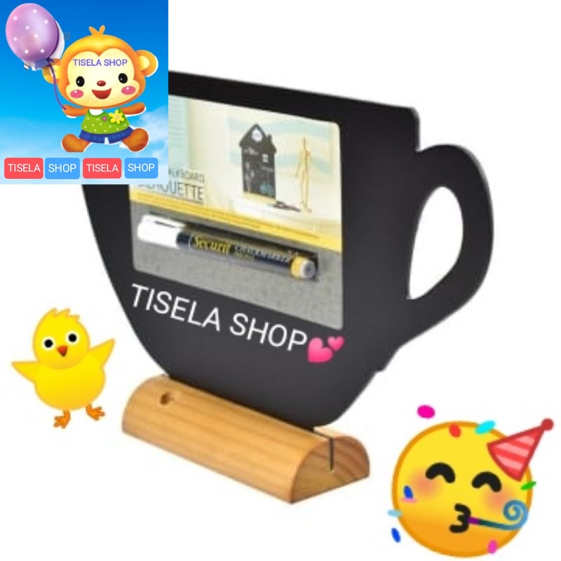 

Securit Papan Buletin Kayu Cup Cangkir Talk Board Chalk Hitam