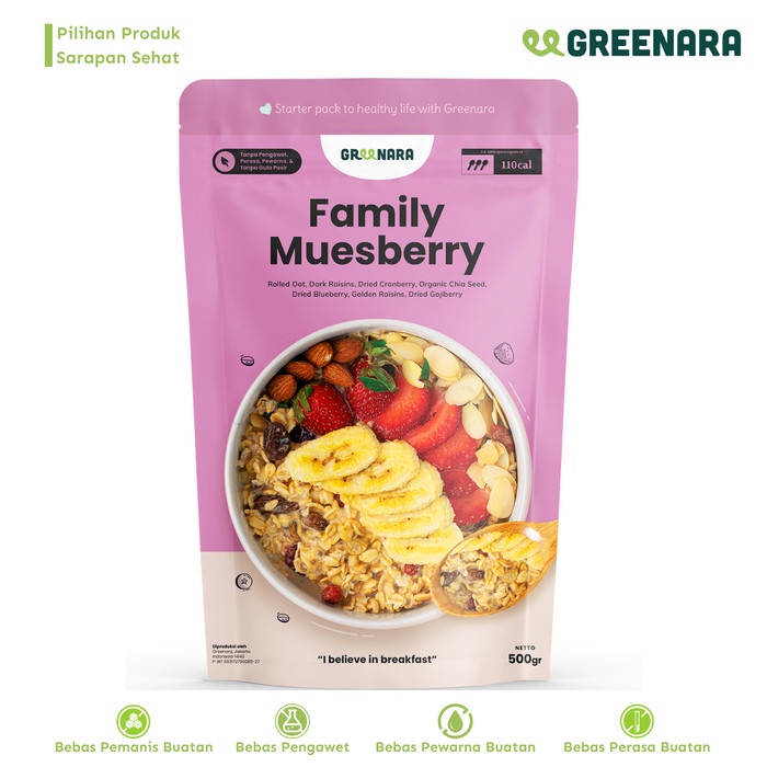 

[PREMIUM] Family Muesberry 500gr / Sarapan Sehat KUALITAS TERBAIK