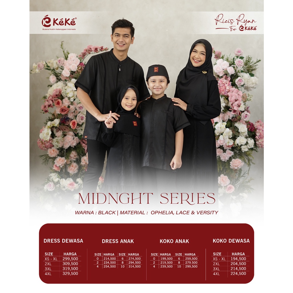 Sarimbit Keluarga Terbaru Keke Series Midnight Black