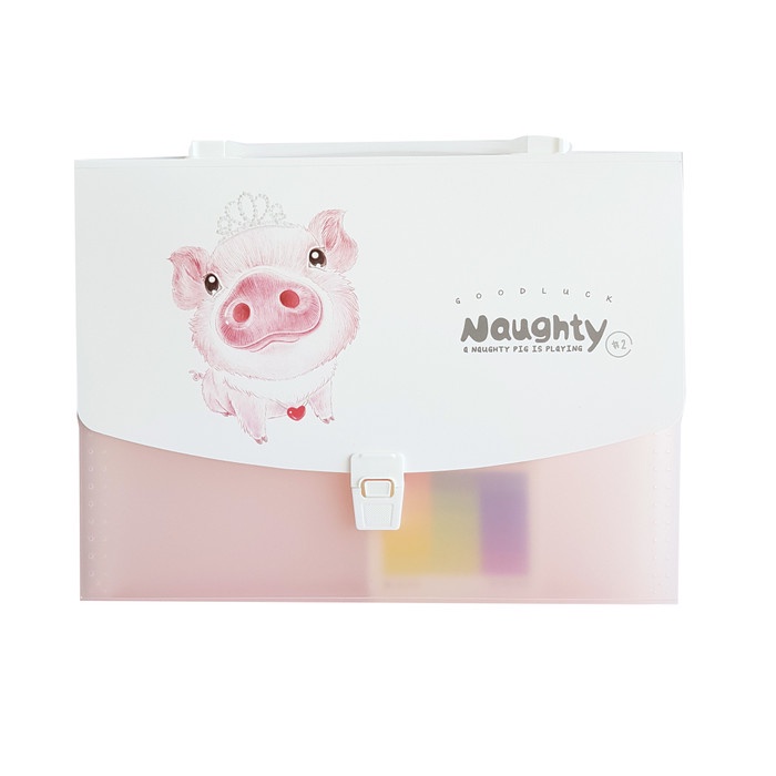 

FM - BEST SELLER File document with Handle A4 / Document File Holder A4 Pig Languo - ver2