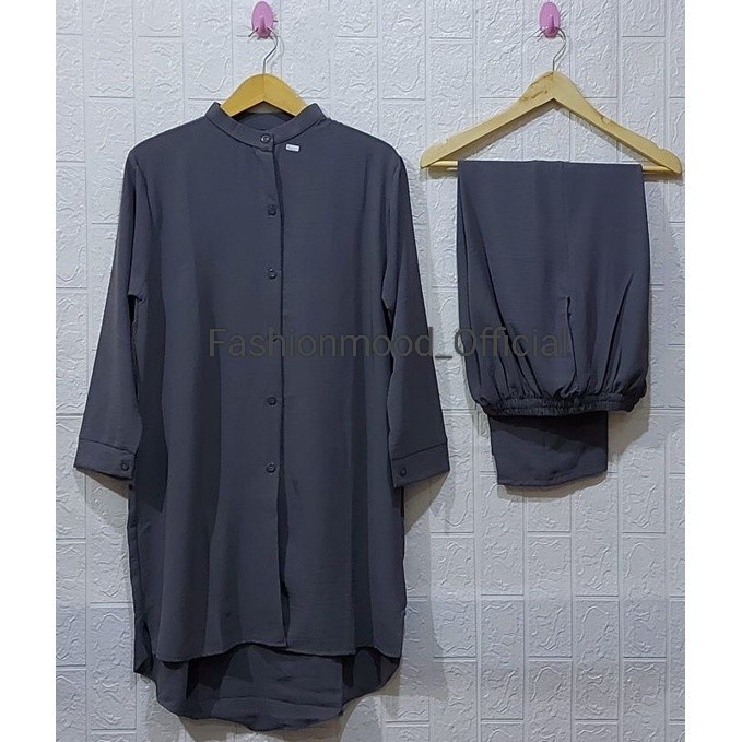 TUNIK CRINKLE // TUNIK CRINKLE AIRFLOW // TUNIK CRINKLE FULL KANCING - Army, LD 115