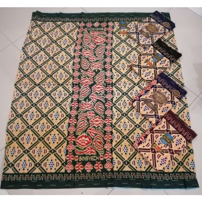Kain Sarung Goyor bin syech Kain shalat printing semi tenun