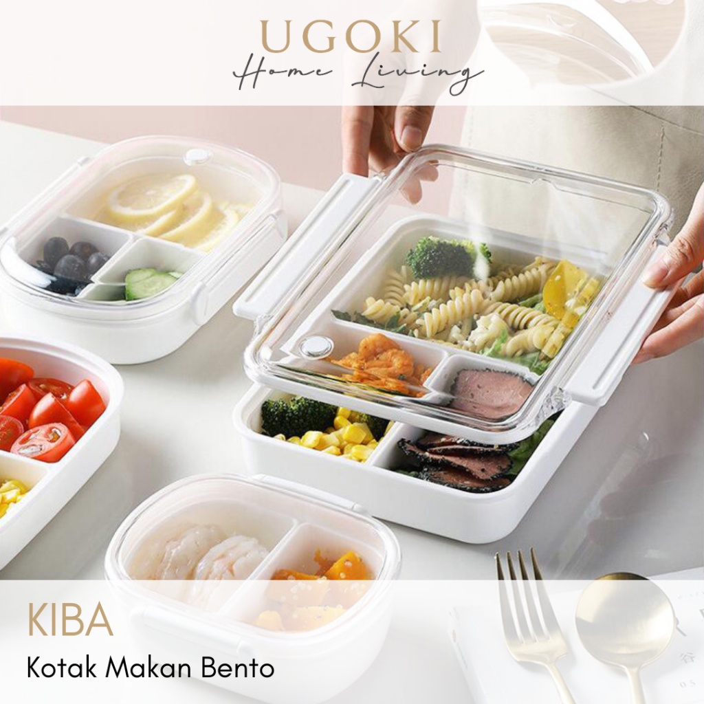 Wadah Simpan Makan Transparan Wadah Set Makanan Estetis Kotak Bento Box Makanan Minimalis Lunch Box 