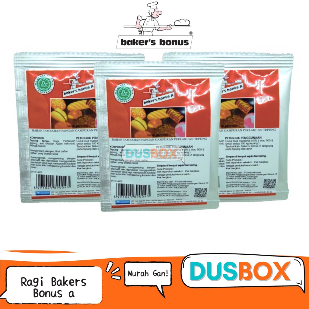 

Bread Improver Baker Bonus A Sachet / Bread Improver / Baker Bonus A Sachet / Bread Improver Untuk Roti / Pelembut Roti Bread Improver