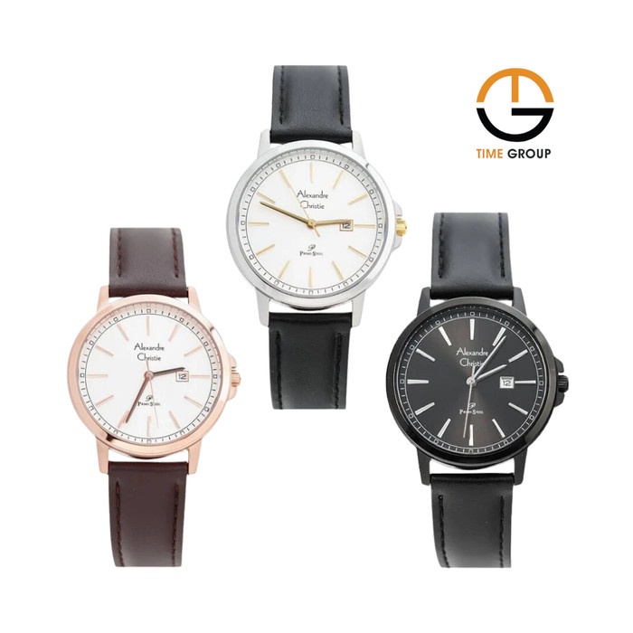 JAM TANGAN WANITA ALEXANDRE CHRISTIE AC1014 AC 1014 LD LEATHER - Silver