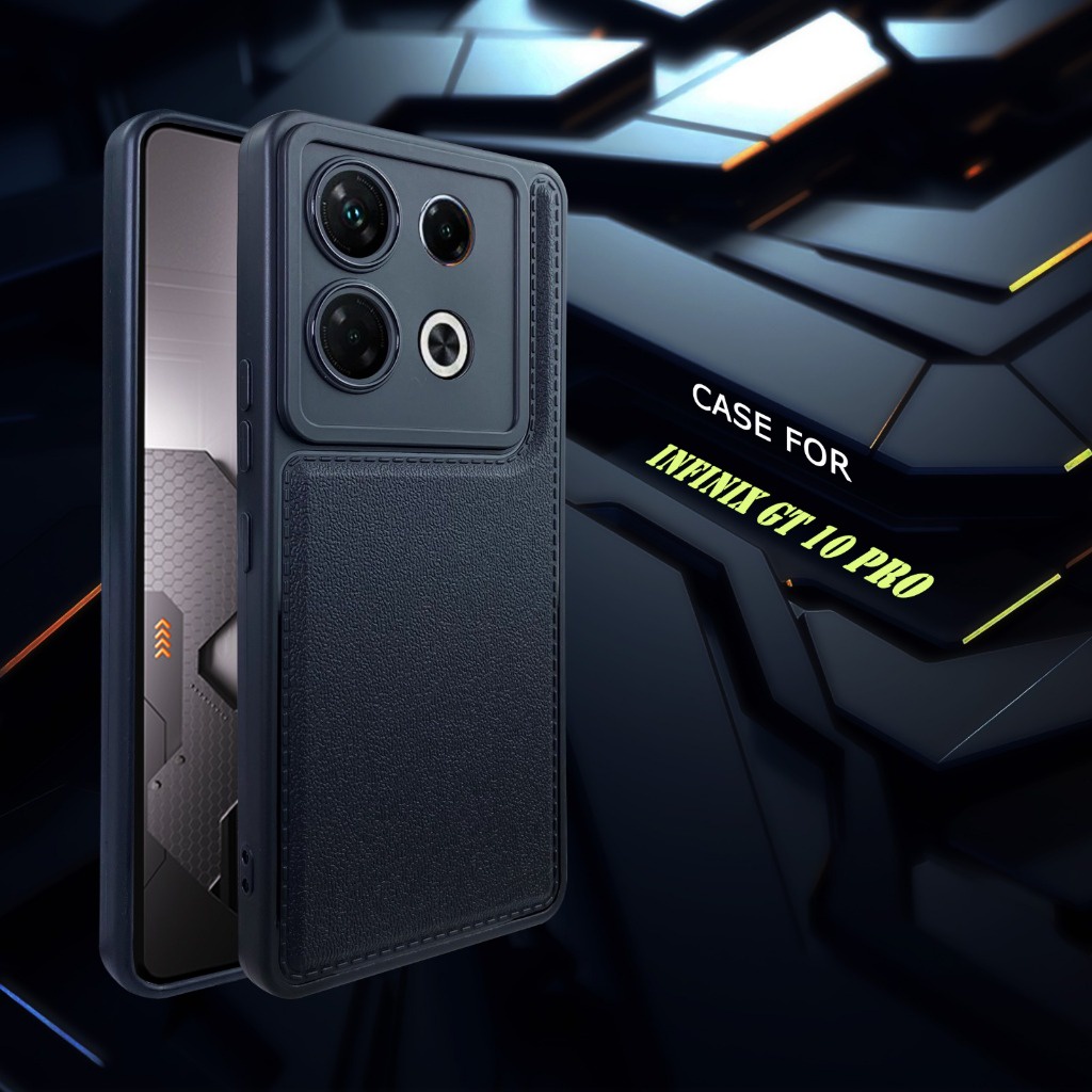 EllaStuff Bisa COD Case Infinix GT 10 Pro 5G Softcase PREMIUM LEATHER BLACK Casing Infinix GT 10 Pro