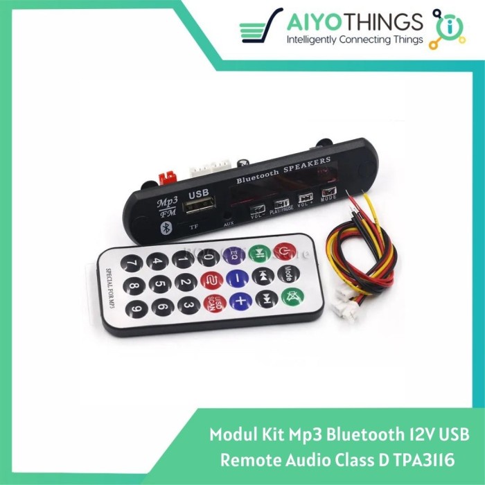 [BR545] Modul Kit Mp3 Bluetooth 12V USB Remote Audio Class D TPA3116