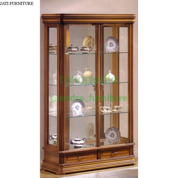 Termurah lemari hias kaca/lemari hias kayu jati/lemari bufet kaca/lemari jati JF