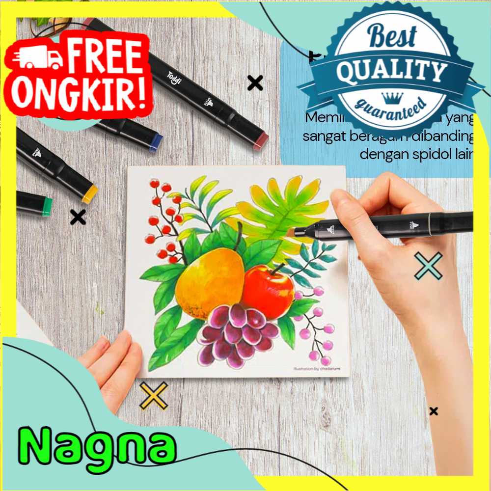 

Spidol Dual Side Fine Art Brush Art Marker Set 1.0 and 6.0mm Tip - CY-006