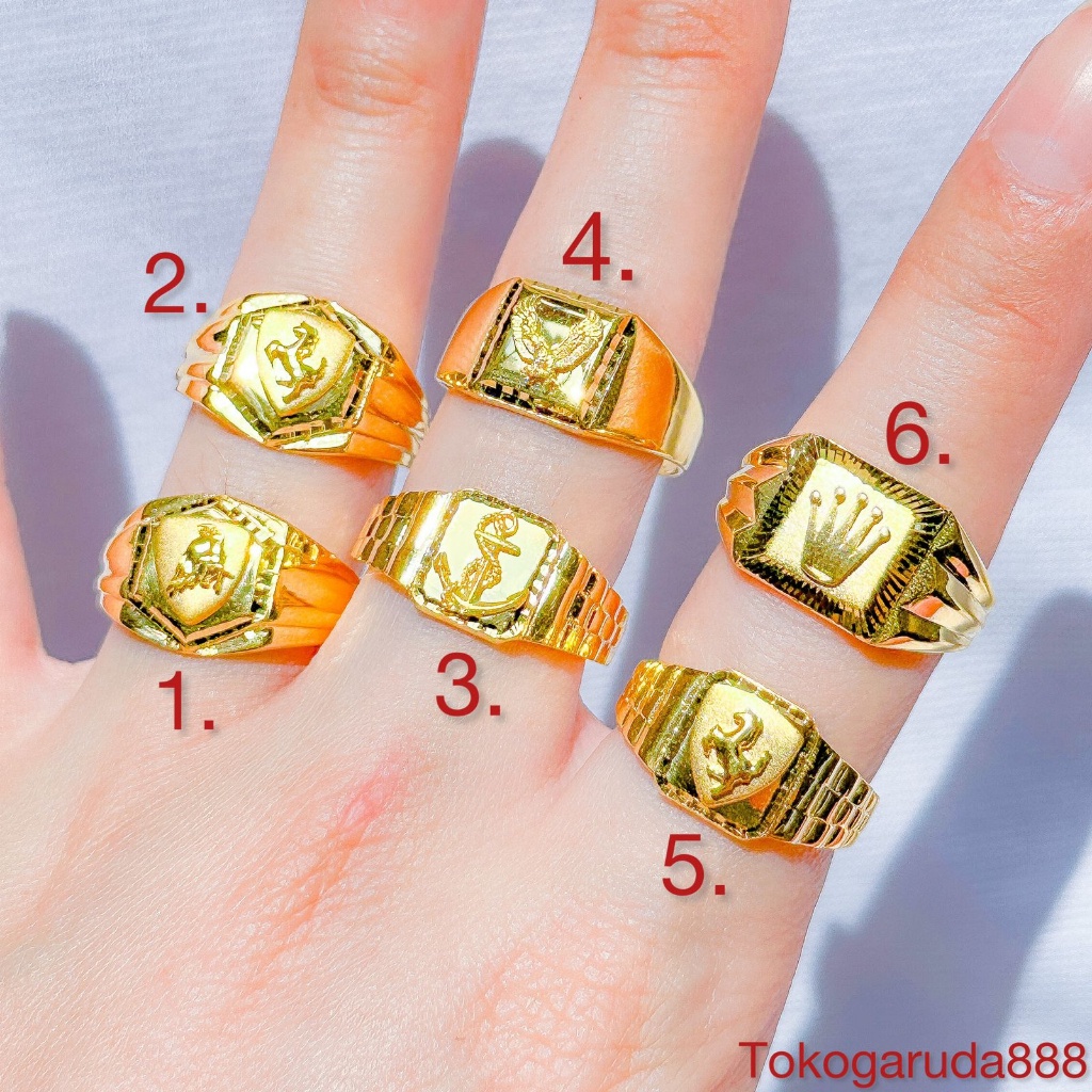 Cincin pria anak dan dewasa emas asli kadar 70 16k sport car rolexx jangkar ferari lambogini cowok p