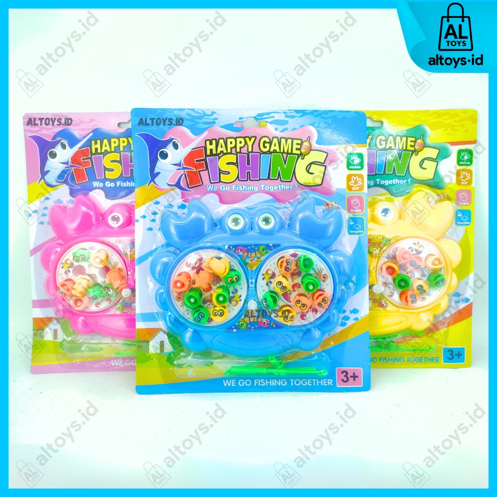 Fishing Game Magnet Mainan Pancingan Ikan Putar Kepiting Besar Mainan Anak Anak Memancing Ikan Set J