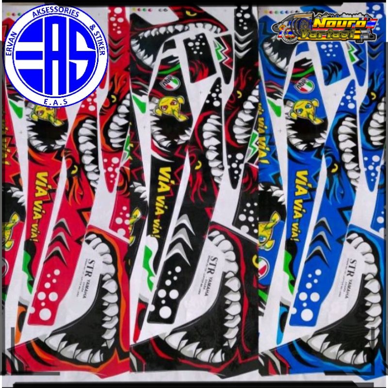 Striping stiker motor yamaha Jupiter MX 135 lama old 2006-2010 variasi Shark hiu berkualitas