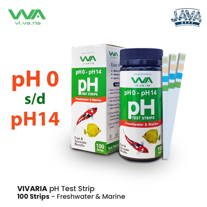 Test Strip pH Air Akuarium 014 100 Strip Air Tawar dan Laut