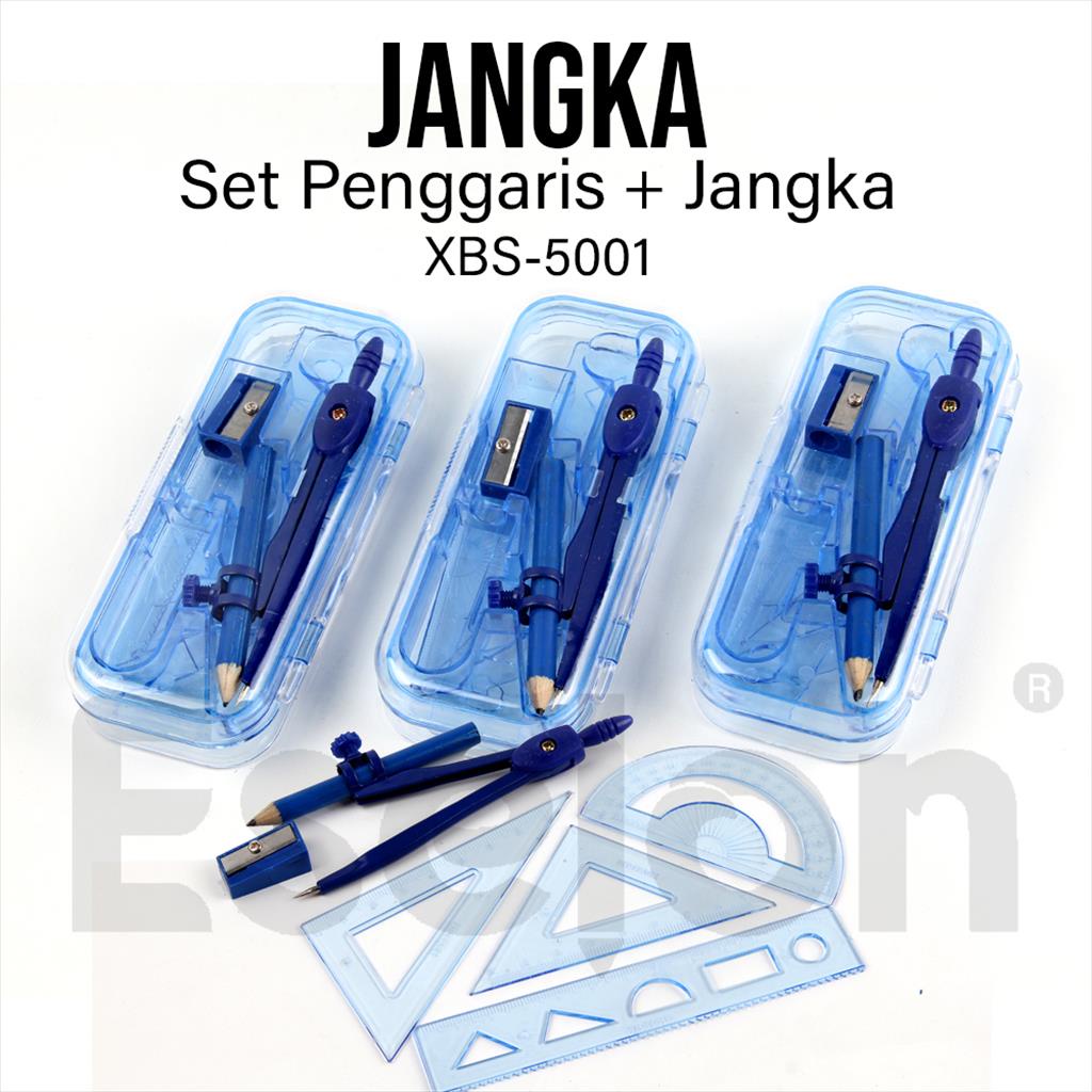 

[ES.JKT]Jangka + penggaris SET XBS-5001 / Jangka set 7 pcs