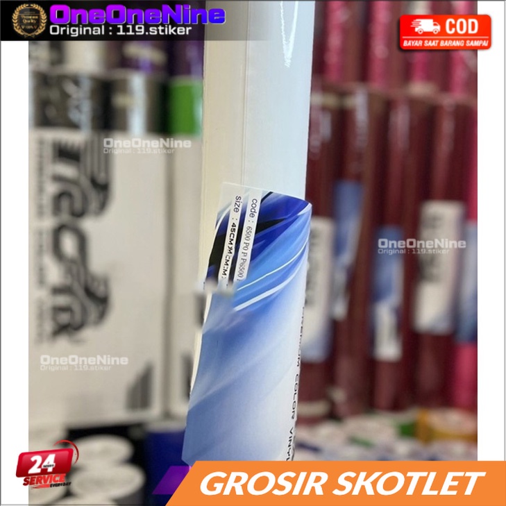 Skotlet Putih Kilat / Stiker Skotlet Putih Glossy