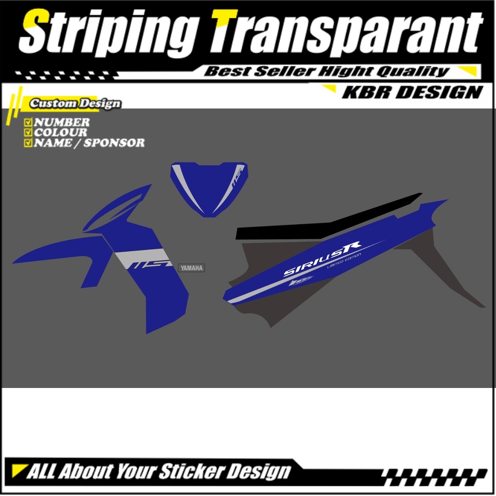STRIPING BAHAN TRANSPARAN VEGA ZR 115 MODEL SIRIUS RC BISA custom
