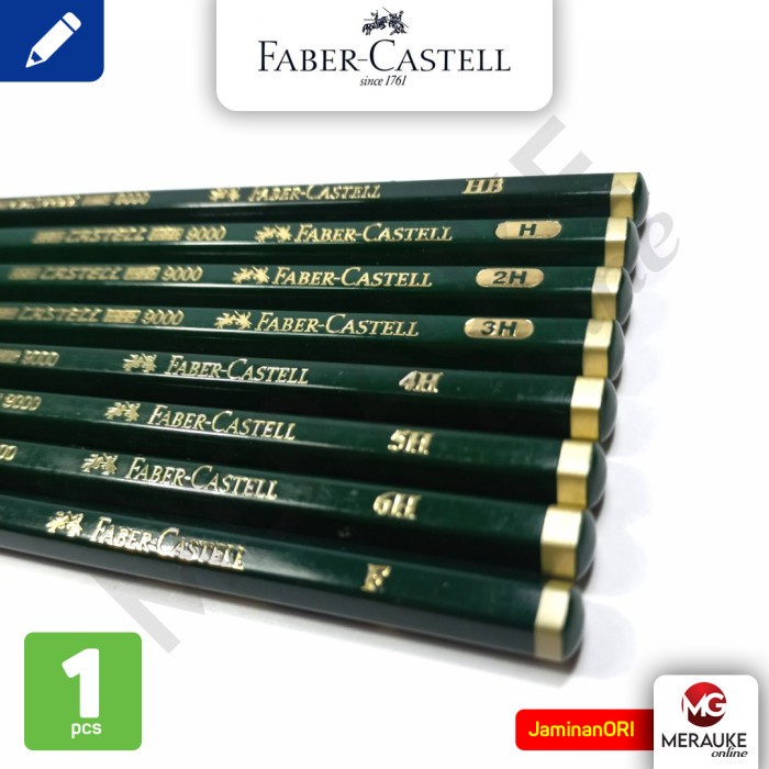 

Pensil Faber Castell H, HB, 2H, 3H, 4H, 5H, 6H & F