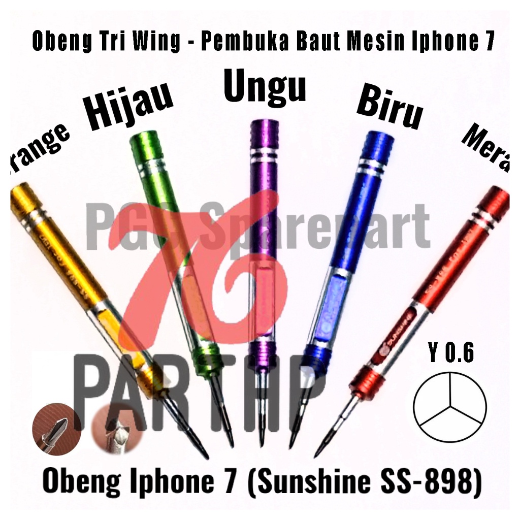 Obeng Satuan Model Segitiga ( Y ) Sunshine SS-898 - Obeng Single Magnetik untuk Pembuka Baut Mesin 7