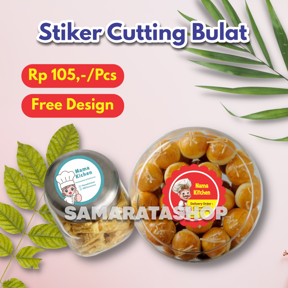 

Stiker Produk Bulat / Stiker Label Makanan Free design / stiker kue stiker kemasan hampers