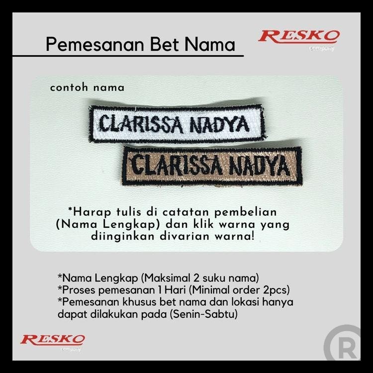 Bordir Bet Bordir Nama (Seragam Sekolah Dan Pramuka) Bordir Nama Custom