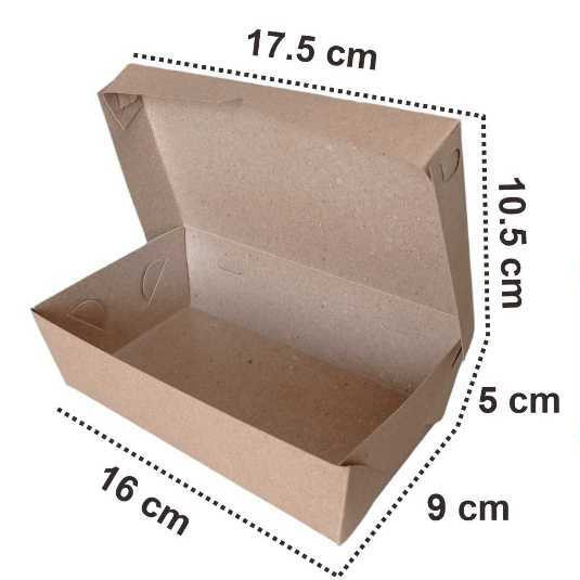 [SDW] pekanbaru/50 Pcs Paper Lunch Box Kraft M Kemasan Makanan Ayam Geprek Mie Nasi Goreng Laminasi