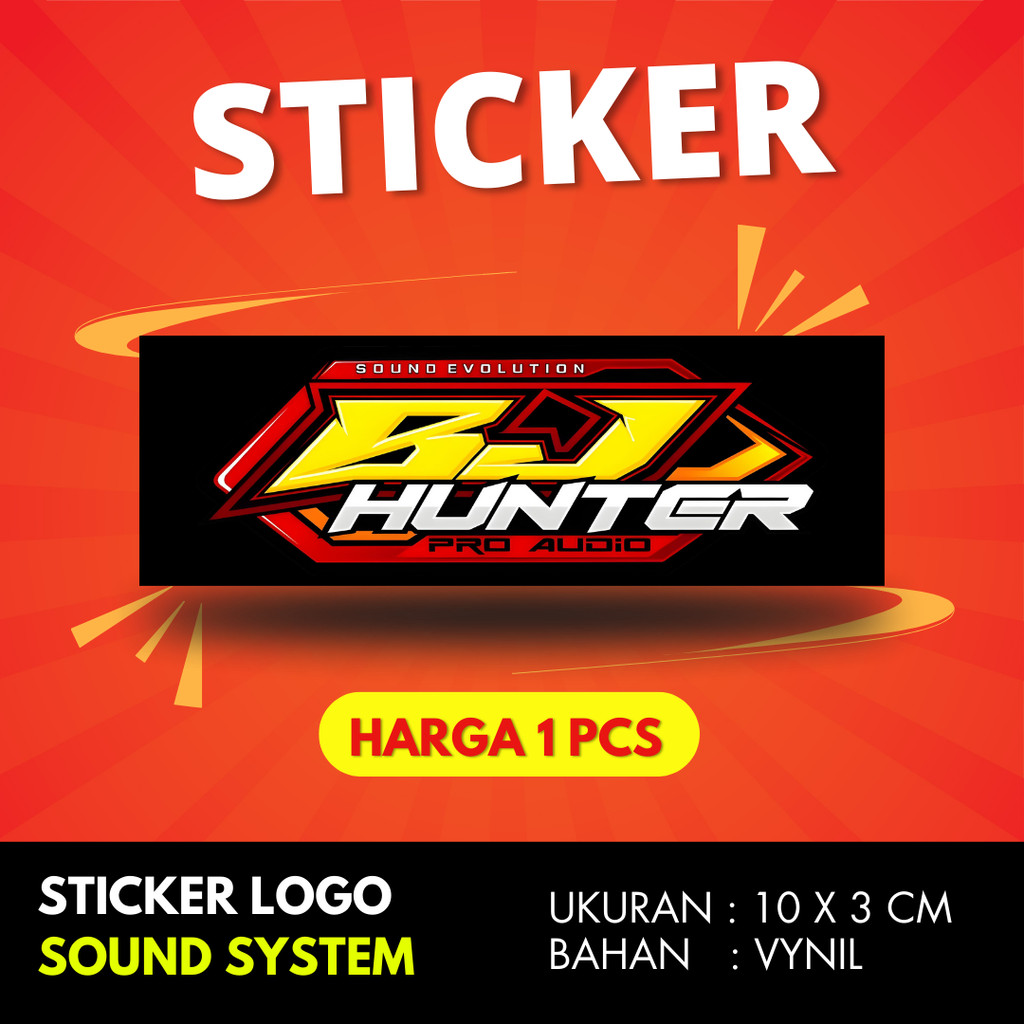 Sticker sound system BJ HUNTER AUDIO BAHAN VYNIL ANTI AIR PREMIUM