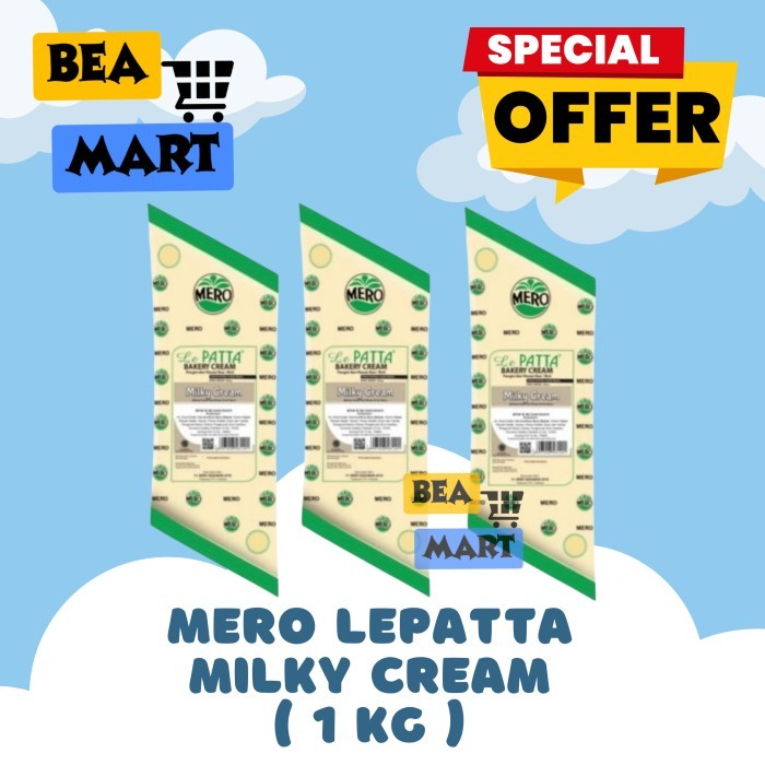 

Mero Lepatta Bakery Cream Rasa Milky 1kg | Lepata Krim Filling Rasa Susu 1 kg