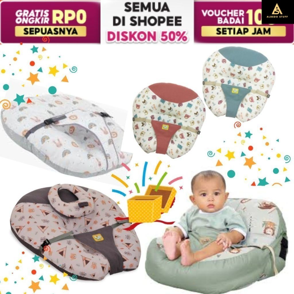 Sofa Bayi Multifungsi + Bantal Dot Little Forest / Mocha Bear / Jungle Joy BJB 2103 / BJB2104 / BJB2