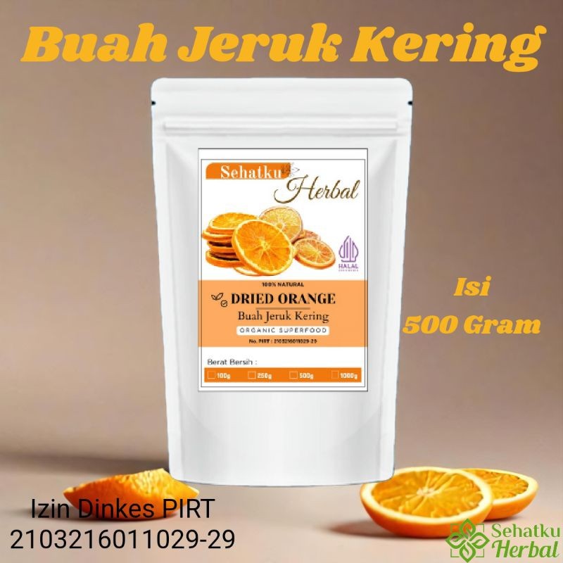 

Sehatkuherbal Dried Orange : Buah jeruk Kering isi 500 Gram