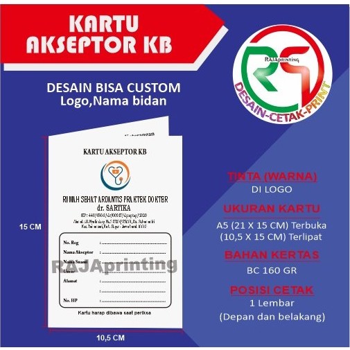 

Cetak Kartu KB/Buku KB Custom/Kartu Bidan/Kartu KB Custom