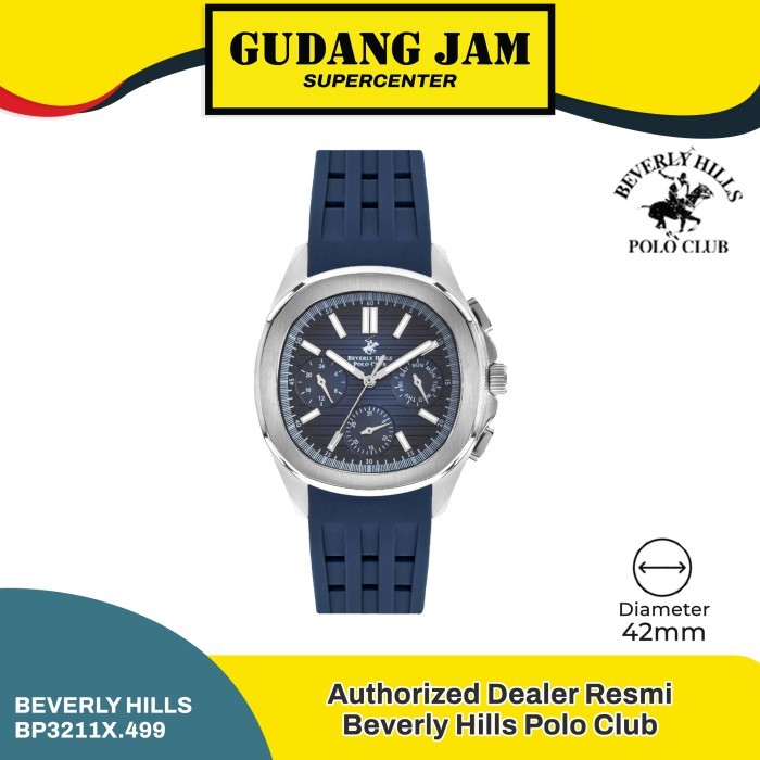 ✔E.SYO✔ - TERBARU Jam Tangan Pria Polo Beverly Hills BP3211X.451 Black Rosegold - Blue