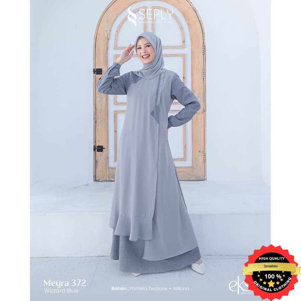 Seply Meyra 372 Gamis Lebaran Terbaru Sarimbit 2025 Eksis 270 Wizzard Blue
