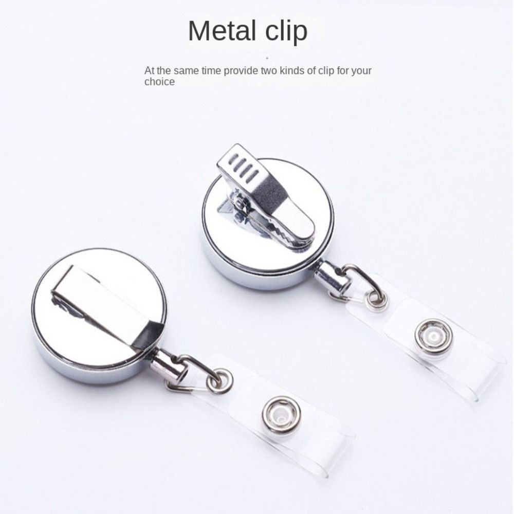 

Anti-Lost Retractable Badge Reel ID Lanyard Keyring Clips ID Badge Holder Keychain Alloy Easy To Pull Buckle Doctor Hospital