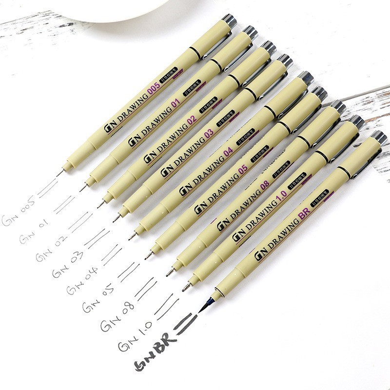 

Micron Sketch Marker Pen Black Pigment Liner Neelde 0.05 Brush Drawing Pen For Drawing Sketching Writing Hook Art Pen
