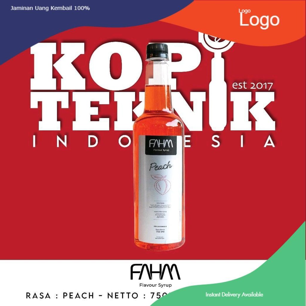 

Peach Flavour Syrup FAHM 750 ml Sirup Botol Minuman