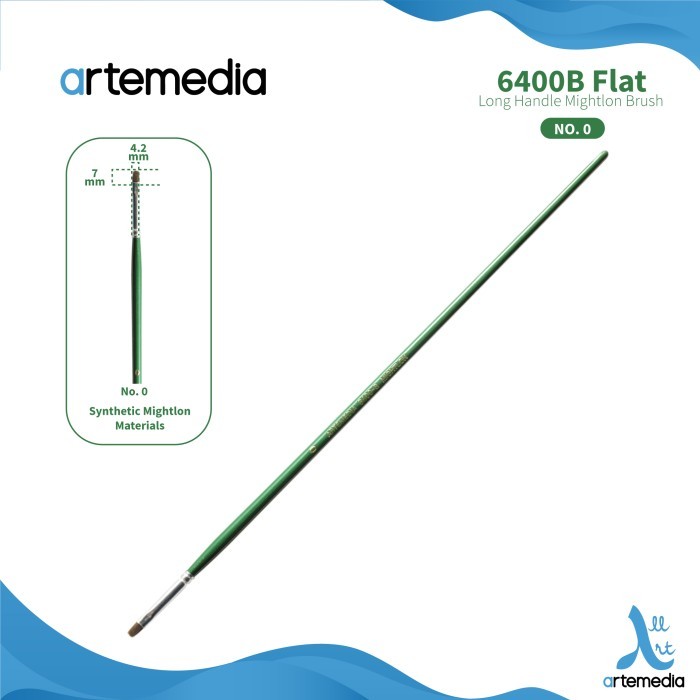 

PROMO_ [Bongkar Gudang] ARTE 6400B Mightlon Flat Brush Long Handle - NO. 0