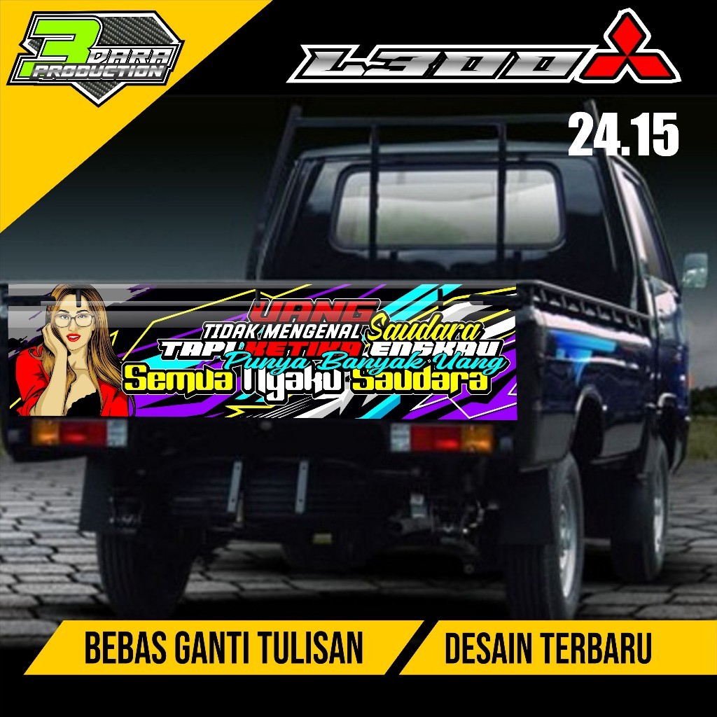 (Cod) Stiker Decal Pintu Belakang L300 Stiker Pintu Bak Belakang L 300 Kode 24.15