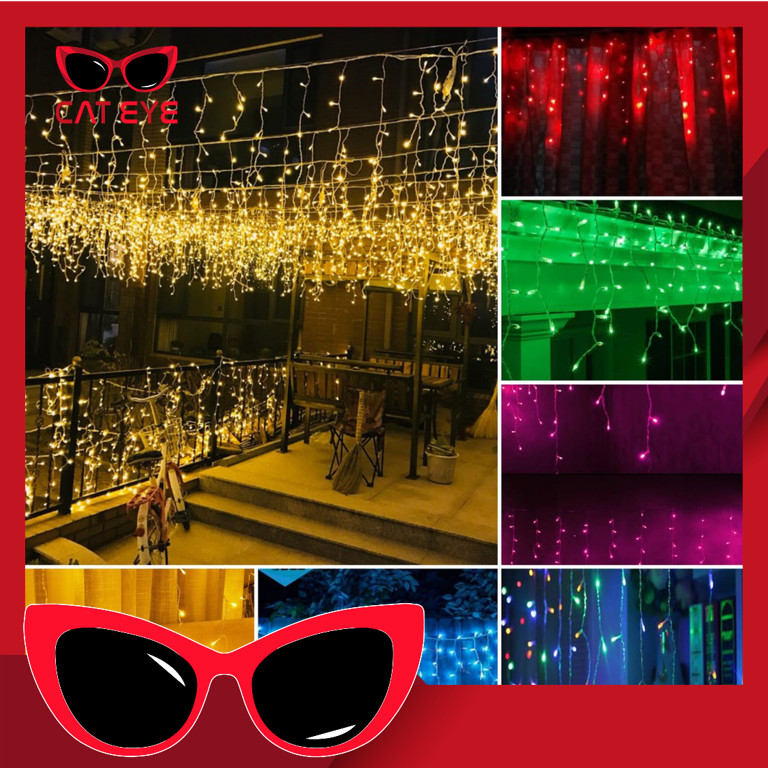 PROMO - L5834 Lampu Natal Tirai LED Lampu Hias Tirai Putih / Biru / Ungu / Pink / Tumblr Tirai Lampu